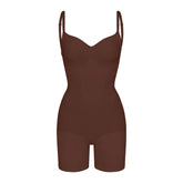 SEAMLESS SCULPT LOW BACK MID THIGH BODYSUIT | COCOA