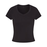 WORN IN JERSEY BABY V NECK TEE | WASHED ONYX