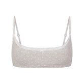 LIGHTWEIGHT COTTON POINTELLE SCOOP BRALETTE | LIGHT HEATHER GREY PIN DOT