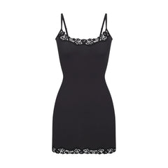 FITS EVERYBODY LACE SLIP DRESS | ONYX