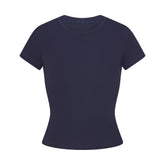 COTTON RIB T-SHIRT | NAVY