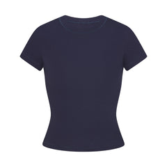 COTTON RIB T-SHIRT | NAVY