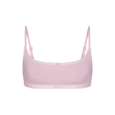 LIGHTWEIGHT COTTON LOGO PICOT SCOOP BRALETTE | PEONY