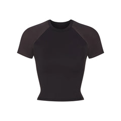 NikeSKIMS MATTE SHINE MIX CROPPED BABY T-SHIRT | OBSIDIAN AND IGNEOUS