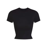 NikeSKIMS MATTE CROPPED CORSET T-SHIRT | OBSIDIAN