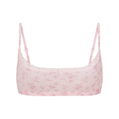 LIGHTWEIGHT COTTON POINTELLE SCOOP BRALETTE | BLOOM DAINTY FLORAL