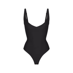 SKIMS BODY CORE SCULPT PLUNGE THONG BODYSUIT | ONYX