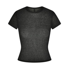 SHEER RIB T-SHIRT | SOOT