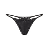 LIGHTWEIGHT COTTON POINTELLE LACE STRING THONG | SOOT TONAL