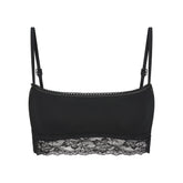 LIGHTWEIGHT COTTON STRAIGHT NECK BRALETTE | SOOT TONAL