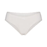 LIGHTWEIGHT COTTON LACE BRIEF | SNOW