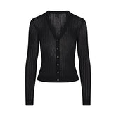 SHEER KNIT CARDIGAN | ONYX