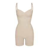 SEAMLESS SCULPT LOW BACK MID THIGH BODYSUIT | SAND