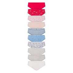 LIGHTWEIGHT COTTON RUCHED BACK HIPSTER 10-PACK | DAINTY FLORAL MULTI