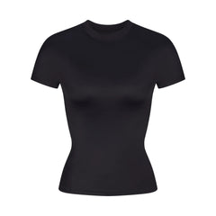 NikeSKIMS SHINE SHORT SLEEVE MOCK NECK TOP | OBSIDIAN