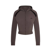 NikeSKIMS STRETCH KNIT SHRUNKEN ZIP HOODIE | RESIN