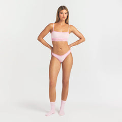LIGHTWEIGHT COTTON LACE THONG | CHERRY BLOSSOM