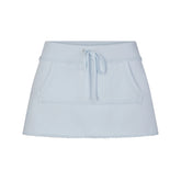 DRAPEY FRENCH TERRY MINI SKIRT | POWDER BLUE