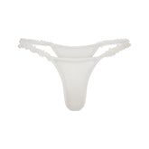 ULTRA FINE MESH RUFFLE STRING THONG | IVORY