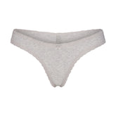 LIGHTWEIGHT COTTON LACE THONG | LIGHT HEATHER GREY