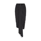 VETTESE X SKIMS SHEER MODAL DRAPED MIDI SKIRT | ONYX