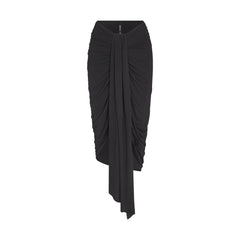 VETTESE X SKIMS SHEER MODAL DRAPED MIDI SKIRT | ONYX