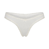 LIGHTWEIGHT COTTON POINTELLE LACE THONG | MARBLE TONAL