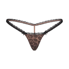 FITS EVERYBODY LACE MICRO THONG | UMBER LEOPARD PRINT