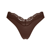 FITS EVERYBODY LACE DIPPED THONG | ESPRESSO