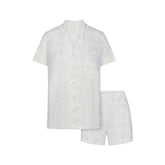 SOFT LOUNGE SHORT SLEEP SET | IVORY PEARL BOWS PRINT