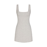 COTTON JERSEY MINI DRESS | LIGHT HEATHER GREY