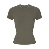 NikeSKIMS RIBBED SEAMLESS BABY T-SHIRT | DUSTY OAKMOSS