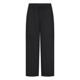 WOVEN COTTON OVERSIZED STRAIGHT LEG PANT | ONYX