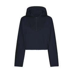 WOVEN COTTON HALF ZIP PULLOVER | NAVY