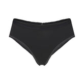 LIGHTWEIGHT COTTON LOGO PICOT HIPSTER | SOOT