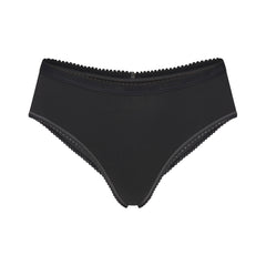 LIGHTWEIGHT COTTON LOGO PICOT HIPSTER | SOOT