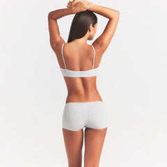 EVERYDAY COTTON BOY SHORT | LIGHT HEATHER GREY