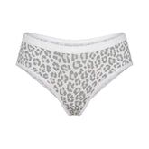LIGHTWEIGHT COTTON LOGO PICOT HIPSTER | SNOW LEOPARD PRINT