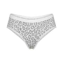 LIGHTWEIGHT COTTON LOGO PICOT HIPSTER | SNOW LEOPARD PRINT
