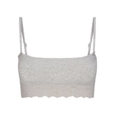 LIGHTWEIGHT COTTON STRAIGHT NECK BRALETTE | LIGHT HEATHER GREY