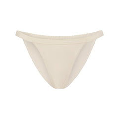 LIGHTWEIGHT COTTON LOGO PICOT STRING BIKINI | BUTTER TONAL