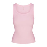 COTTON RIB SCOOP NECK TANK | CHERRY BLOSSOM