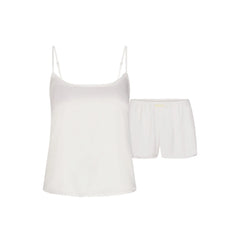 WOVEN SHINE CAMI AND SHORT SLEEP SET | IVORY
