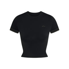 NikeSKIMS STRETCH KNIT CROPPED T-SHIRT | OBSIDIAN