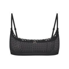 LIGHTWEIGHT COTTON POINTELLE SCOOP BRALETTE | SOOT TONAL