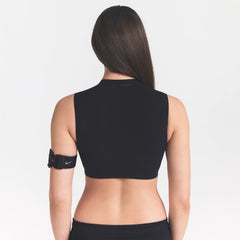 NikeSKIMS STUDIO STRETCH MOCK NECK BRA TOP | OBSIDIAN