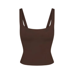 NikeSKIMS MATTE SQUARE NECK TANK | DARK SEPIA