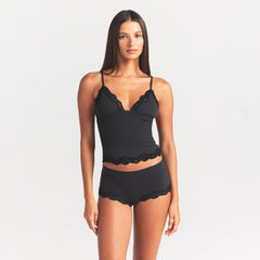 FITS EVERYBODY LACE TRIANGLE CAMI AND BOY SHORT SET | ONYX