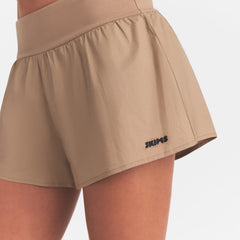WOVEN COTTON FLUTTER SHORT | DESERT