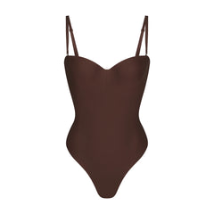 SKIMS BODY UNDERWIRE THONG BODYSUIT | COCOA